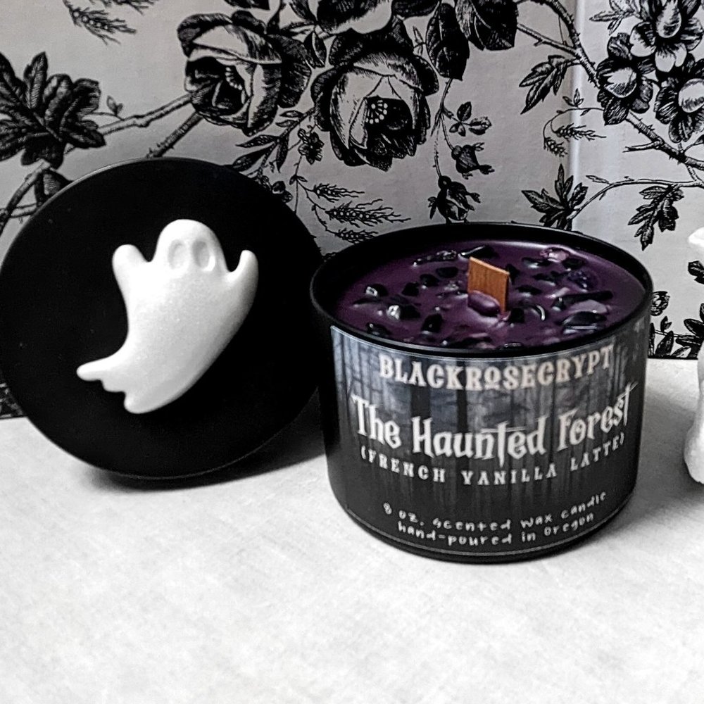 Handmade Vanilla Latte Quartz Candle * Gothic/Horror/Witchy Candle * Goth Decor